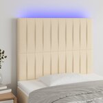 vidaXL Tête de lit à LED Crème 100x5x118/128 cm Tissu