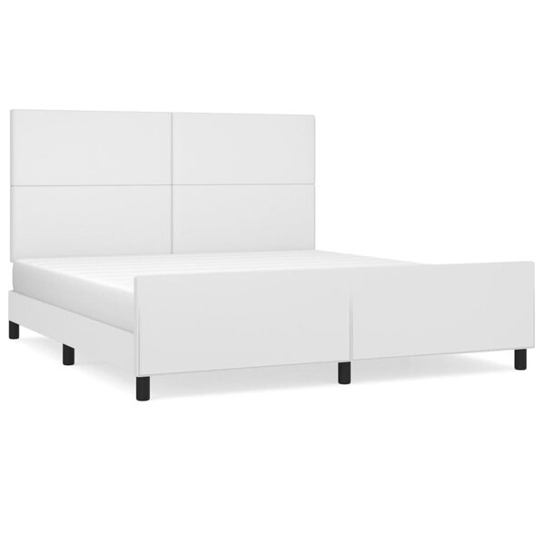 vidaXL Cadre de lit avec tête de lit Blanc 180x200 cm Similicuir