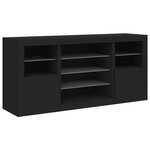 vidaXL Buffet avec lumières LED noir 142 5x37x67 cm