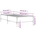 vidaXL Cadre de lit chêne fumé 75x190 cm bois d'ingénierie et métal