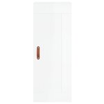 vidaXL Buffet haut Blanc brillant 34 5x34x180 cm Bois d'ingénierie