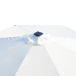 Parasol octogonal inclinable Ø 2 7 x 2 4 m lumineux solaire 24 LED polyester haute densité 180 g/m² crème