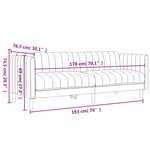 vidaXL Canapé à 3 places bleu tissu