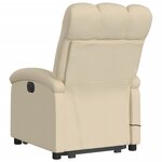 vidaXL Fauteuil inclinable de massage Crème Tissu