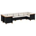 vidaXL Salon de jardin 7 Pièces avec coussins noir résine tressée