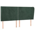 vidaXL Tête de lit avec oreilles Vert foncé 163x23x118/128 cm Velours