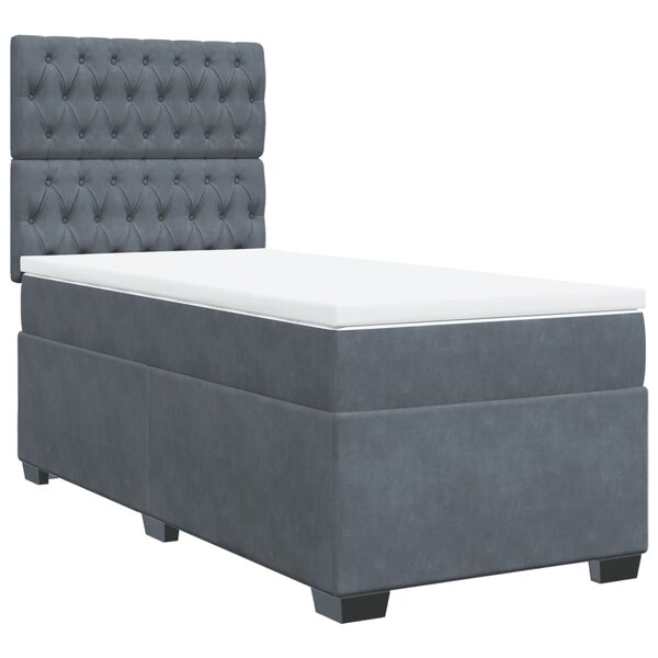 vidaXL Sommier à lattes de lit avec matelas Gris foncé 100x200 cm