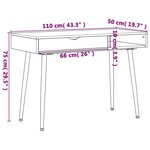 Bureau table poste de travail meuble d'ordinateur informatique étude d'ordinateur avec tiroir 110 x 50 x 75 cm brun 02_0023702