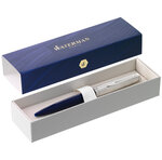 Waterman emblème stylo bille  bleu  recharge bleue pointe moyenne  coffret cadeau