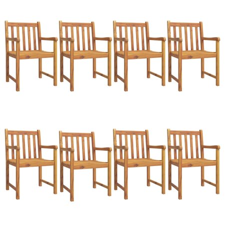 vidaXL Chaises de jardin lot de 8 56x55 5x90 bois massif d'acacia