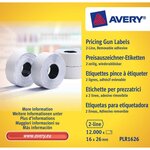 Rouleau d'étiquettes pour pince à étiqueter - 2 lignes - blanc - enlevable (paquet 10 unités)