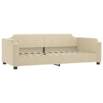 vidaXL Lit de jour avec gigogne et tiroirs crème 80x200 cm tissu
