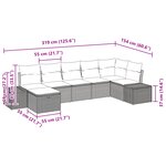 vidaXL Ensemble de canapés de jardin 7 pièces avec coussins beiges en poly rattan