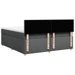 vidaXL Sommier à lattes de lit avec matelas Gris foncé 180x200cm Tissu