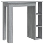 vidaXL Table de bar avec étagère sonoma gris bois d'ingénierie