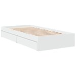 vidaXL Cadre de lit avec tiroirs blanc 100x200 cm bois d'ingénierie