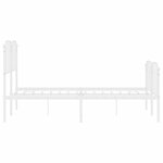 vidaXL Cadre de lit métal avec tête de lit/pied de lit blanc 150x200cm