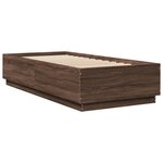 vidaXL Cadre de lit avec lumières LED chêne marron 100x200 cm