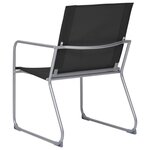 vidaXL Salon de jardin 4 Pièces Tissu et acier Noir