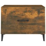 vidaXL Tables basses avec pieds en métal 2 Pièces Chêne fumé 50x50x40 cm