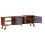 vidaXL Meuble TV gris 140x30x45 cm bois solide