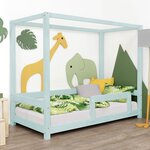 Lit cabane enfant BUNKY 80 x 180 bleu clair
