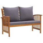 vidaXL Salon de jardin 4 Pièces avec coussins Bois d'acacia solide