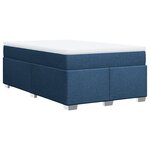 vidaXL Sommier à lattes de lit avec matelas Bleu 120x200 cm Tissu