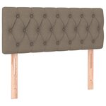 vidaXL Sommier à lattes de lit avec matelas Taupe 100x200 cm Tissu