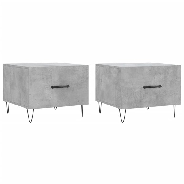 vidaXL Tables basses 2 Pièces gris béton 50x50x40 cm bois d'ingénierie