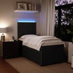 vidaXL Sommier à lattes de lit avec matelas Noir 90x200 cm Velours