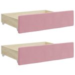 vidaXL Lit de jour avec gigogne et tiroirs rose 90x200 cm velours