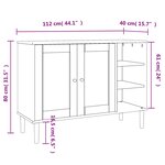 vidaXL Buffet SENJA aspect rotin blanc 112x40x80cm bois massif de pin