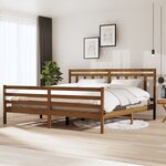 vidaXL Cadre de lit Marron miel Bois massif 200x200 cm
