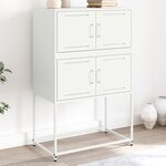 vidaXL Buffet blanc 68 5x38 5x107 cm acier