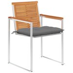 vidaXL Chaises de jardin lot de 4 avec coussins Bois d'acacia massif
