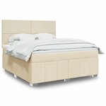 vidaXL Sommier à lattes de lit avec matelas Crème 180x200 cm Tissu