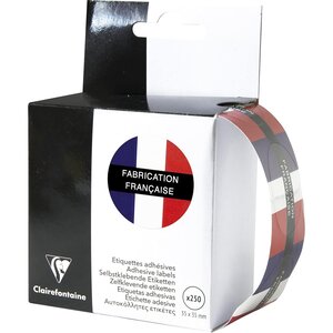 Boîte de 250 étiquettes cadeaux drapeau français fabrication française clairefontaine
