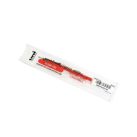 Recharge pour roller um153 encre gel signo broad umr10 pointe large 1mm rouge x 12 uni-ball