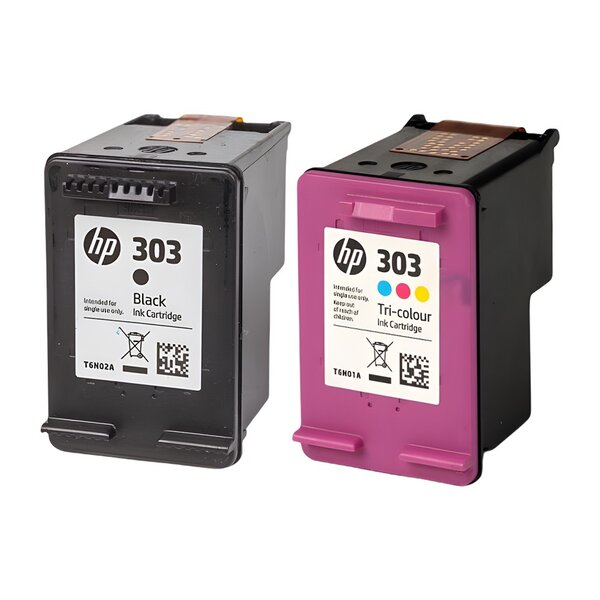 Pack de 2 cartouches d'encre authentiques HP 303 Noir et couleurs - programme SECOND