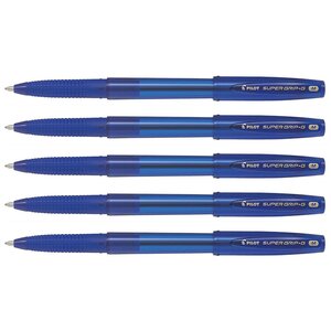 Stylo à bille SUPER GRIP G avec capuchon pointe moyenne bleu x 5 PILOT