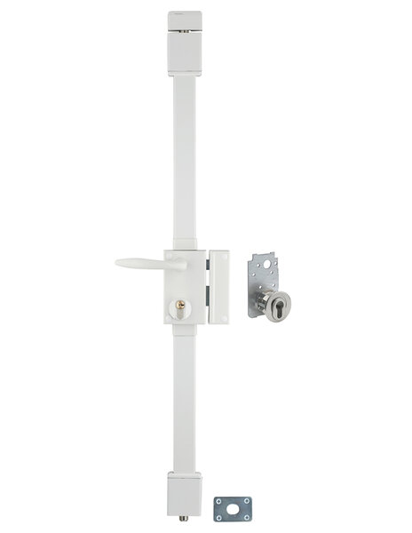 THIRARD - Serrure en applique Targa A2P* à tirage pour entrée  droite  3pts  Transit2 30x65mm  axe 45mm  blanc  4 clés
