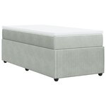 vidaXL Sommier à lattes de lit et matelas Gris clair 90x190 cm Velours