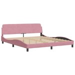 vidaXL Cadre de lit avec lumières LED rose 180x200 cm velours