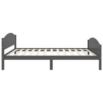 vidaXL Cadre de lit Gris foncé Bois de pin massif 120x200 cm