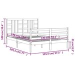 vidaXL Cadre de lit avec tête de lit blanc 140x190 cm bois massif