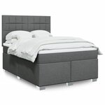 vidaXL Sommier à lattes de lit avec matelas Gris foncé 160x200cm Tissu
