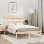 vidaXL Cadre de lit bois massif 150x200 cm très grand
