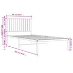 vidaXL Cadre de lit métal avec tête de lit blanc 90x200 cm