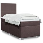 vidaXL Sommier à lattes de lit avec matelas Marron foncé 100x200 cm